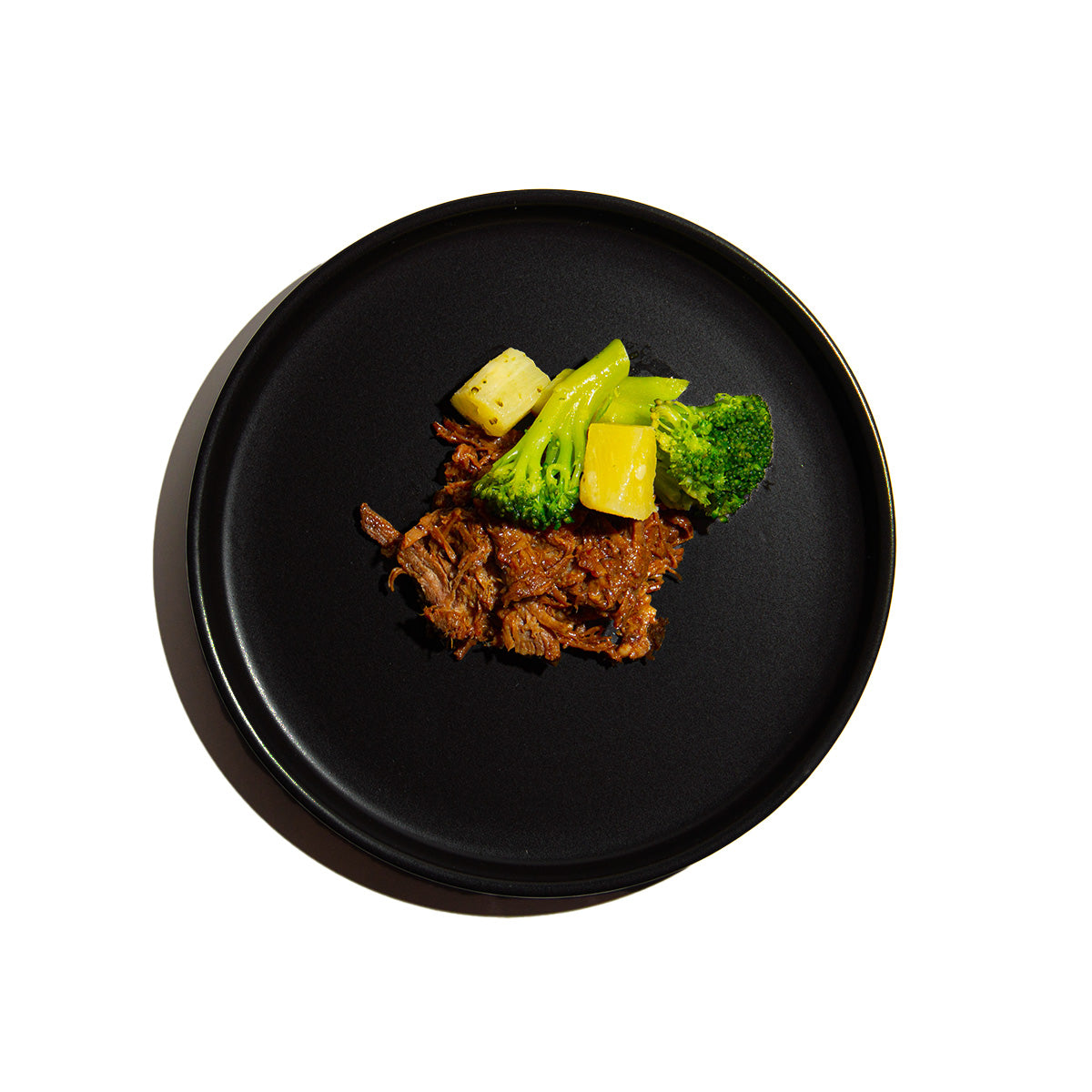 image of MyFitFoods meal - Hawaiian Beef and Broccolli - bariatric - plated
